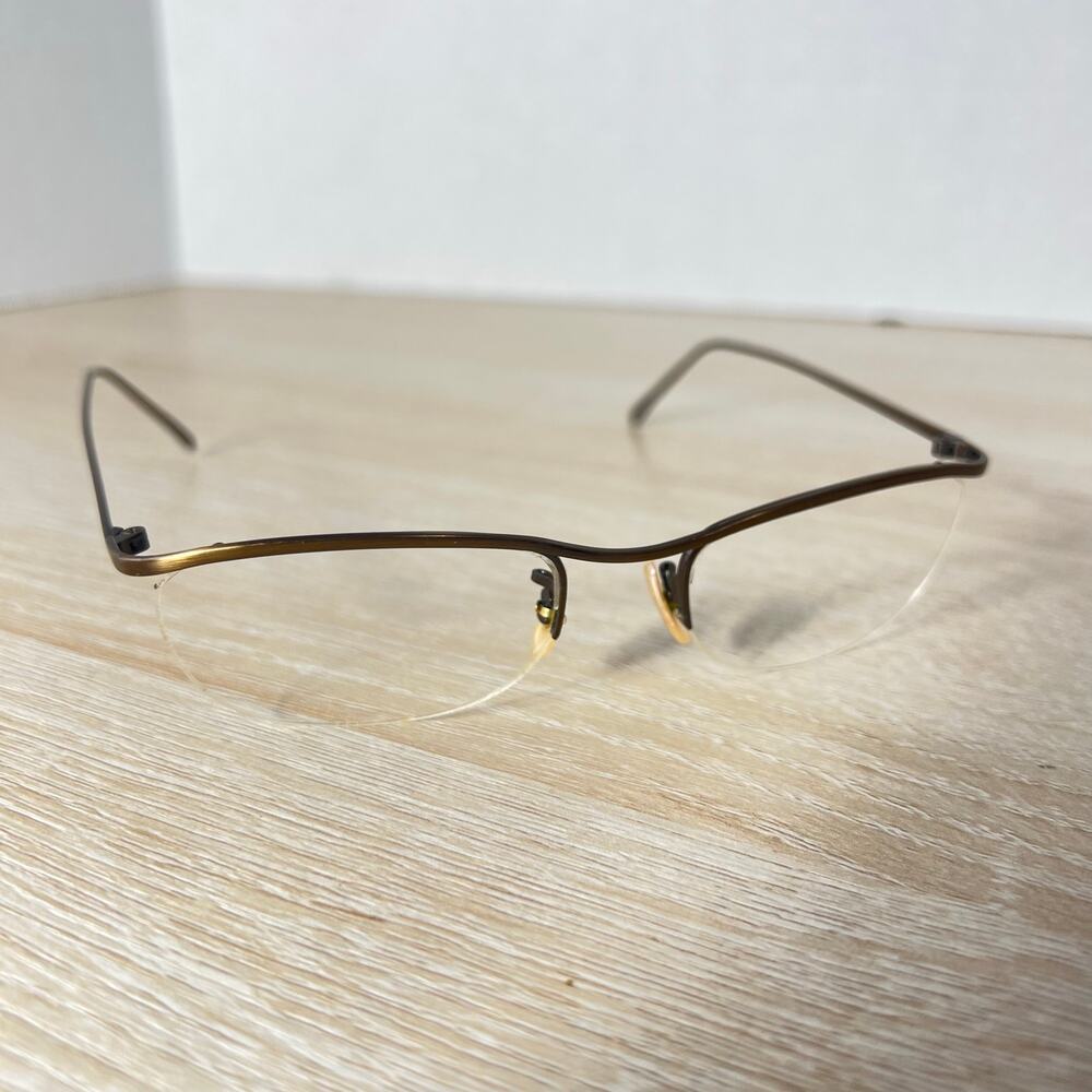 Vintage 80s Oliver Peoples Jo BB Eyeglasses Half Rim FRAME ONLY Bronze 50-19-120